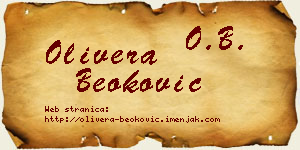 Olivera Beoković vizit kartica